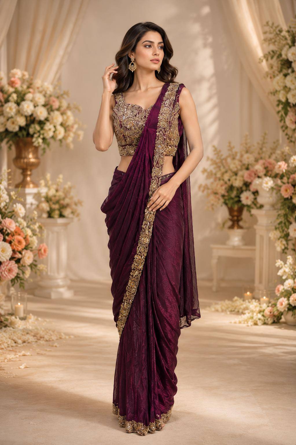 A505 By AMOHA Indian Traditional Wear Collection Fancy Colorful Party Wear Stitched Sarees At Wholesale Price